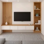 Oakline White Media Wall Unit with Shelves by Marina Living UAE