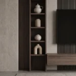 Oakridge slat TV console with shelves by Marina Living UAE