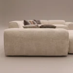 Ophel 5-seater sectional sofa in beige velvet by Marina Living UAE