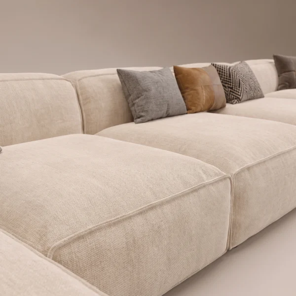 Ophel 5- Seater Sectional Sofa Ophel 5-seater sectional sofa in beige velvet by Marina Living UAE