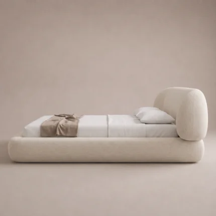 Oria Storage Bed in beige fabric by Marina Living UAE