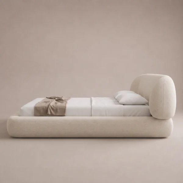 Oria-Storage-Bed Oria Storage Bed in beige fabric by Marina Living UAE