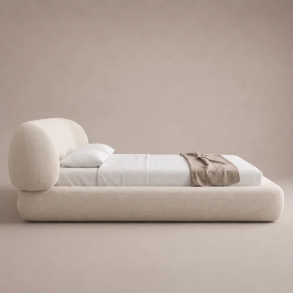 Oria-Storage-Bed Oria Storage Bed in beige fabric by Marina Living UAE