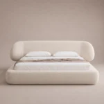 Oria Storage Bed in beige fabric by Marina Living UAE