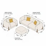Orian Walnut Legs Sofa by Marina Living UAE