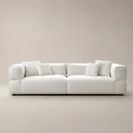 Orvel Modern 3-Seater Sofa in beige linen by Marina Living UAE