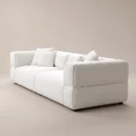 Orvel Modern 3-Seater Sofa in beige linen by Marina Living UAE