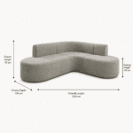 Pearl 3-Seater Curve Sofa – Boucle Fabric