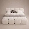 Puff-Cloud-Block-Bed Puff Cloud Block Bed in beige linen with rounded block upholstery by Marina Living UAE
