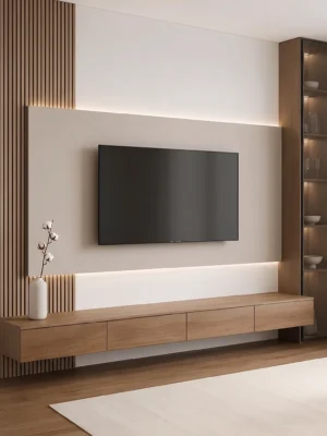 Rivano Walnut Floating TV Media Wall Unit Rivano Walnut Floating TV Media Wall Unit by Marina Living UAE