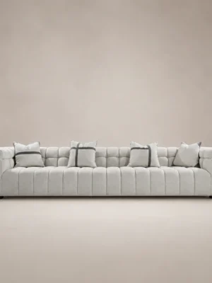 Roma-Grid-Sofa Roma Grid Sofa by Marina Living in light grey linen Dubai UAE