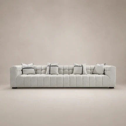 Roma Grid Sofa by Marina Living in light grey linen Dubai UAE