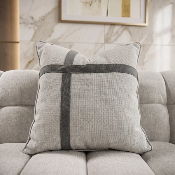 Roma-Grid-Sofa Roma Grid Sofa by Marina Living in light grey linen Dubai UAE
