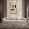 Roma-Grid-Sofa Roma Grid Sofa by Marina Living in light grey linen Dubai UAE