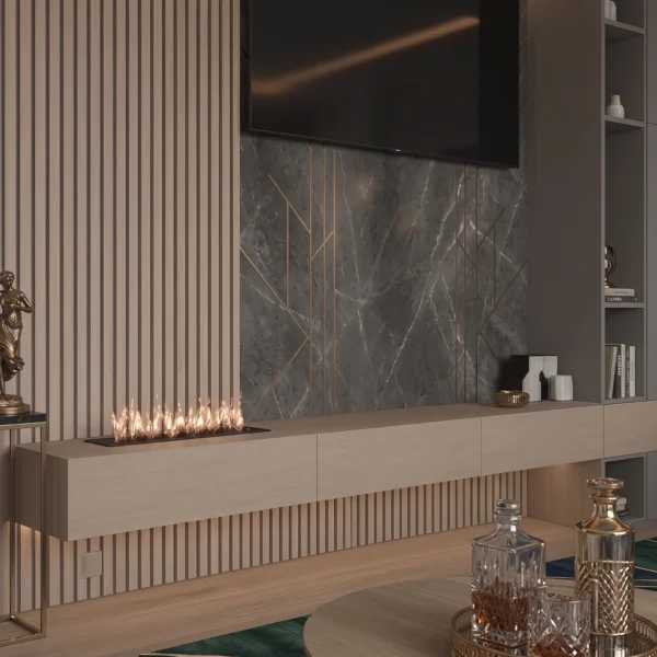 Saina Floating TV Unit with Wall Panel & Storage Saina floating TV unit with wall panel and storage by Marina Living UAE