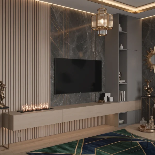 Saina Floating TV Unit with Wall Panel & Storage Saina floating TV unit with wall panel and storage by Marina Living UAE