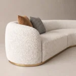 Serava Arc-Shape Sofa in beige bouclé by Marina Living UAE