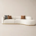 Serava Arc-Shape Sofa in beige bouclé by Marina Living UAE