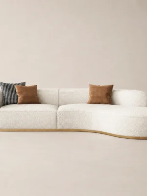 Serava-Arc-Shape-Sofa Serava Arc-Shape Sofa in beige bouclé by Marina Living UAE