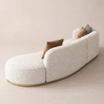 Serava Arc-Shape Sofa in beige bouclé by Marina Living UAE