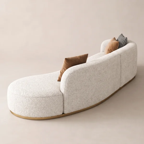 Serava-Arc-Shape-Sofa Serava Arc-Shape Sofa in beige bouclé by Marina Living UAE