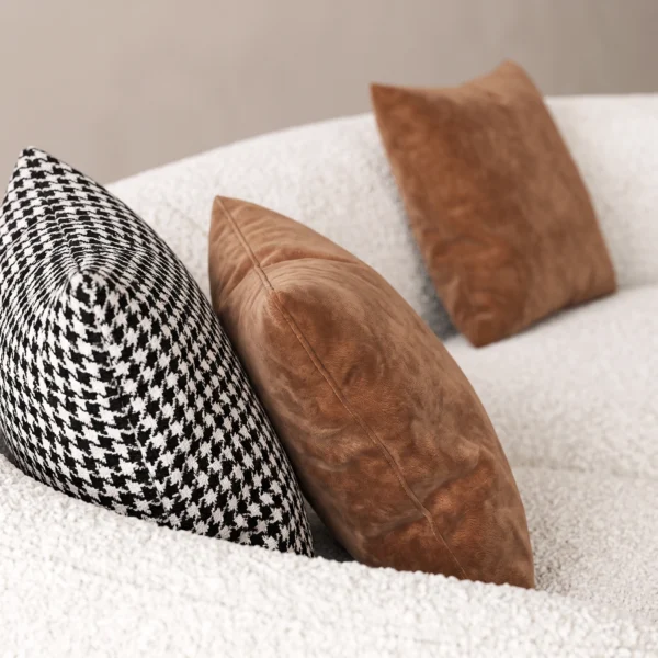 Serava-Arc-Shape-Sofa Serava Arc-Shape Sofa in beige bouclé by Marina Living UAE