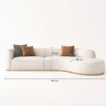 Serava Arc-Shape Sofa in beige bouclé by Marina Living UAE