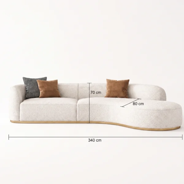 Serava-Arc-Shape-Sofa Serava Arc-Shape Sofa in beige bouclé by Marina Living UAE