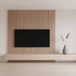 Sleek wall-mounted TV console in beige by Marina Living UAE