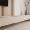Sleek Wall-Mounted TV Console Sleek wall-mounted TV console in beige by Marina Living UAE
