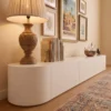 Soria Matte White Low-Profile TV Unit Dubai UAE (5) Modern White Media Console Sharjah UAE