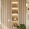 Valenza LED Display TV Wall Unit with Shelves Dubai UAE (4) Marble-Effect TV Wall Unit Dubai