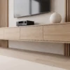 Valmora LED Slat TV Wall Unit Valmora LED slat TV wall unit in beige by Marina Living UAE