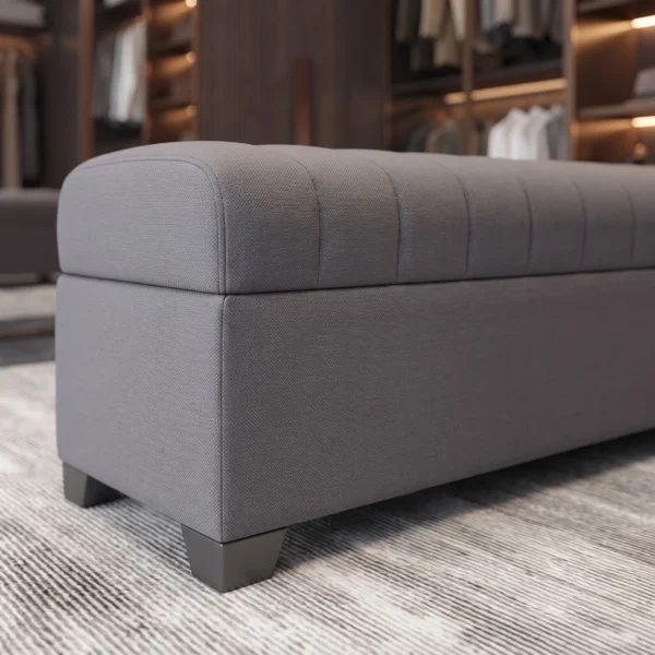 Valora Channel Storage Ottoman Bench Dubai UAE (3) Grey Bedroom Bench UAE