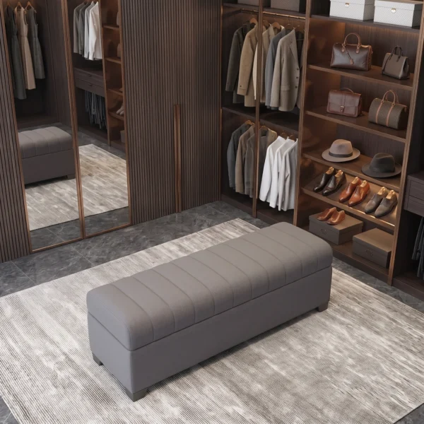 Valora Channel Storage Ottoman Bench Dubai UAE (5) Channel-Stitched Ottoman Bench UAE