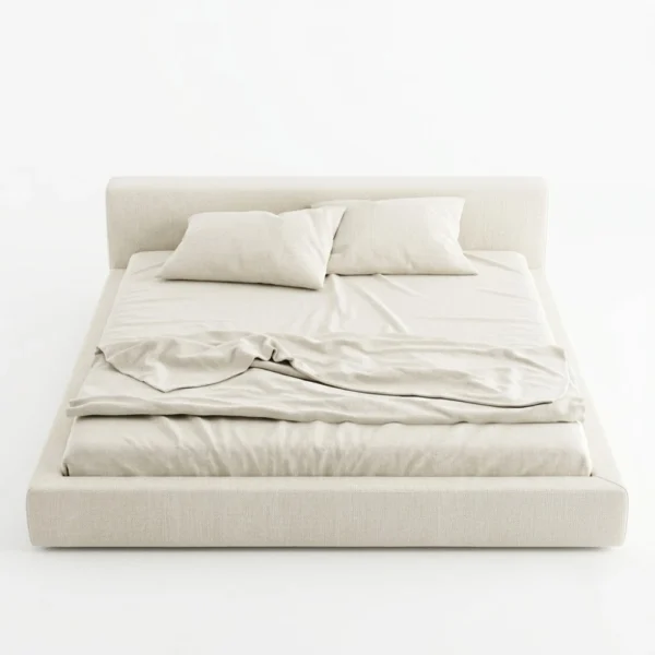 Veneto-Linen-Bed Veneto Linen Bed in beige by Marina Living Dubai UAE