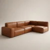 Vero-Leather-L-Shape-Sofa Vero L-Shape Sofa in brown leather by Marina Living UAE