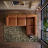Vero-Leather-L-Shape-Sofa Vero L-Shape Sofa in brown leather by Marina Living UAE