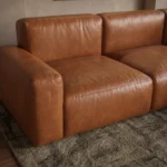 Vero L-Shape Sofa in brown leather by Marina Living UAE