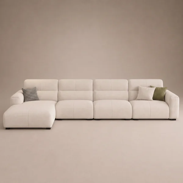 Veyra-L-Shape-Sofa Veyra L-Shape Sofa in beige linen by Marina Living UAE