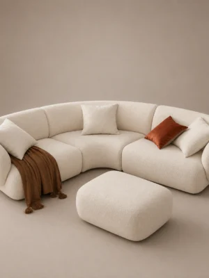 Viona-Modular-Corner-Sofa Viona Modular Corner Sofa in beige linen by Marina Living UAE