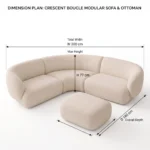 Viona Modular Corner Sofa in beige linen by Marina Living UAE