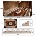 Zafira Royal Majlis Corner Sofa – Beige