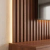 Zioa TV Unit with Wood Slat & Wall Panel Zioa TV unit with wood slat wall panel by Marina Living UAE