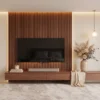 Zioa TV Unit with Wood Slat & Wall Panel Zioa TV unit with wood slat wall panel by Marina Living UAE