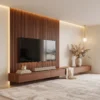 Zioa TV Unit with Wood Slat & Wall Panel Zioa TV unit with wood slat wall panel by Marina Living UAE