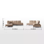 Zorevique 4-Seater Faux Leather Right Corner Sofa - Image 8