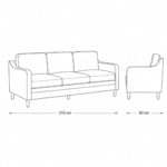 Virello Slim-Arm 3-Seater Sofa Dubai UAE