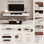 Wall Mounted TV Stand with Storage Dubai