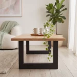 Oak Metal Coffee Table UAE